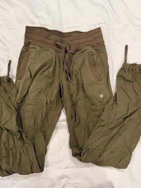 lululemon athletica Olive Green Ribbed Track Pants